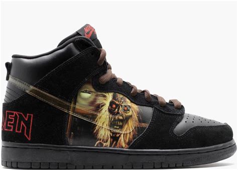 iron maiden nike sb dunks|Sb Dunk high Iron Maiden shoes.